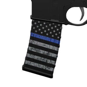 AR-15 Mag Skin - Premium Vinyl Mag Wrap - Blue Line - WrapMyGun Gun Skins & AR-15 Mag Skins